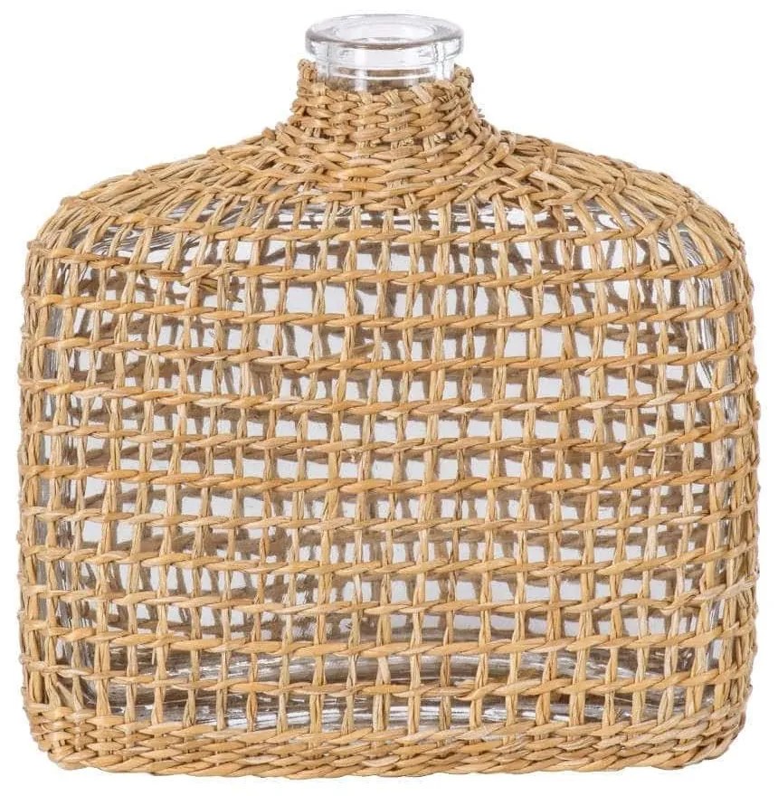 Βάζο Mandy 35622 14,5x4,5x14,5cm Natural GloboStar Glass,Bamboo