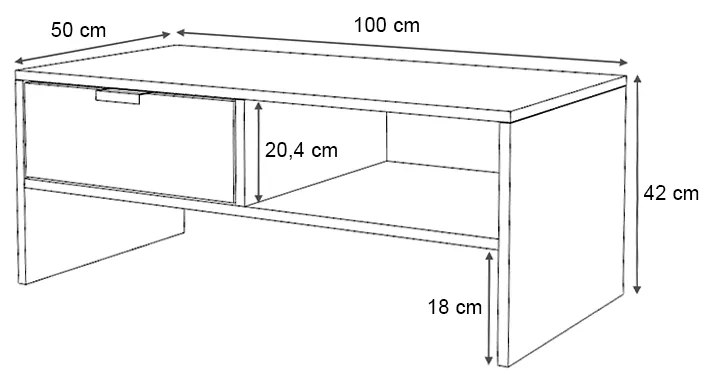 Τραπεζάκι σαλονιού Galaxy Megapap χρώμα λευκό 100x50x42εκ. - GP028-0098,1