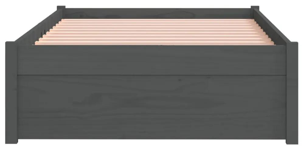 Πλαίσιο Κρεβατιού Γκρι 75 x 190 εκ. από Μασίφ Ξύλο Small Single - Γκρι