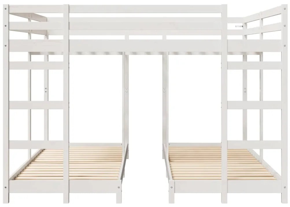 vidaXL Σκελετός Κουκέτας Τριών Επιπέδων Λευκό 200 x 200 cm