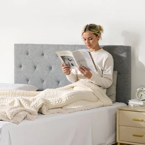 VEVOR Headboard for Full Size Bed with Adjustable Height Sponge &amp; Fabric Grey