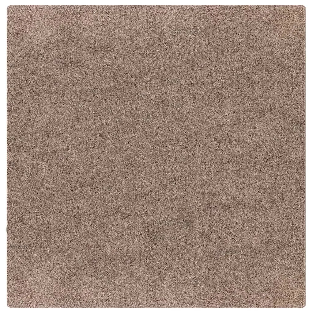 vidaXL Αντιολισθητικό Σαγκί Χαλάκι Καφέ 120 x 120 cm PP