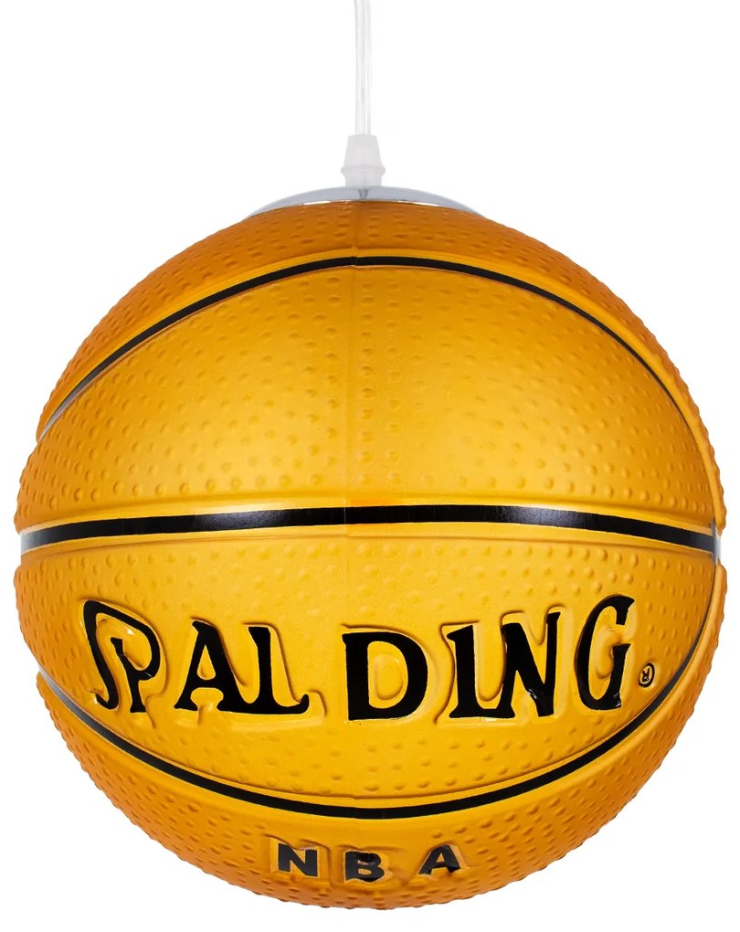 GloboStar SPALDING NBA 00649 Μοντέρνο Κρεμαστό Παιδικό Φωτιστικό Οροφής Μονόφωτο 1 x E27 Πορτοκαλί Γυάλινο Φ25 x Υ25cm - 00649