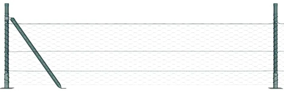 vidaXL Φράχτης με Στήλες. Πράσινο 0.5 x 25 μ. Ατσάλι με επικάλυψη PVC