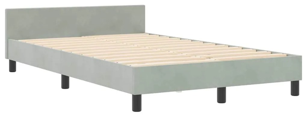 vidaXL Σκελετός Κρεβατιού Ανοιχτό γκρι 120 x 190 cm Βελούδο