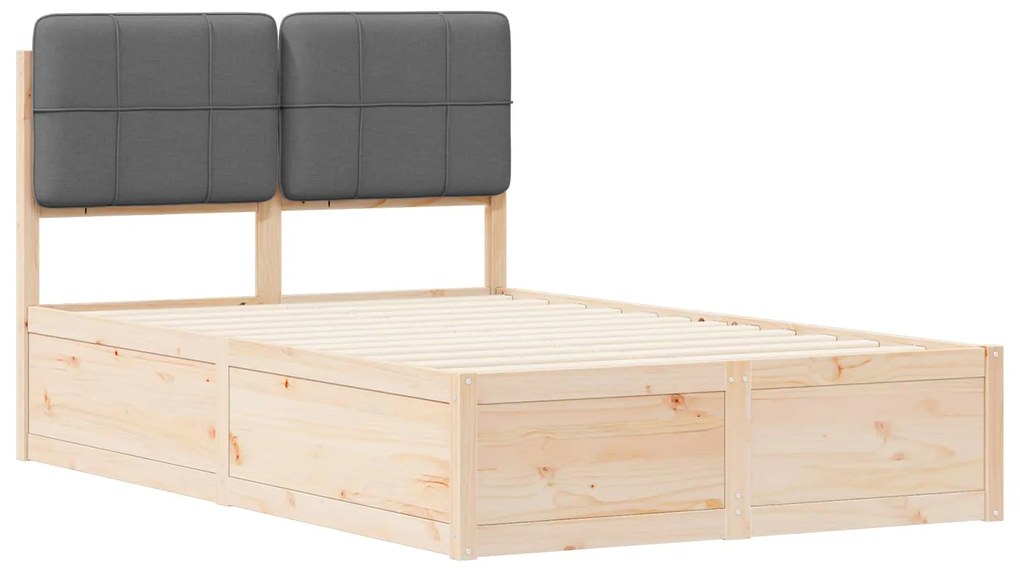 vidaXL Σκελετός Κρεβατιού με Επενδεδυμένο Κεφαλάρι Σκούρο Γκρι