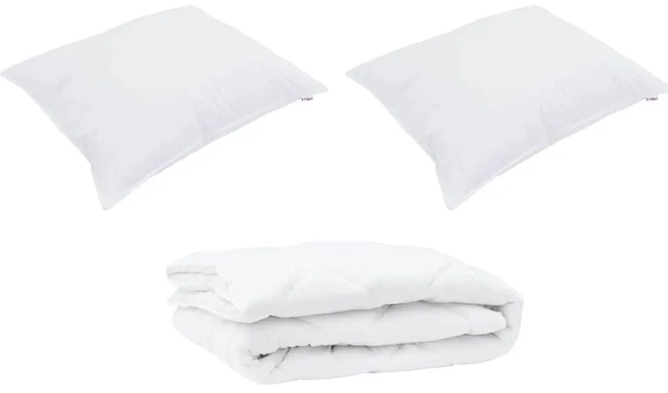 vidaXL Σετ Κουβέρτας με μαξιλάρι 3 pcs Λευκό 240 x 200 cm Μικροΐνες