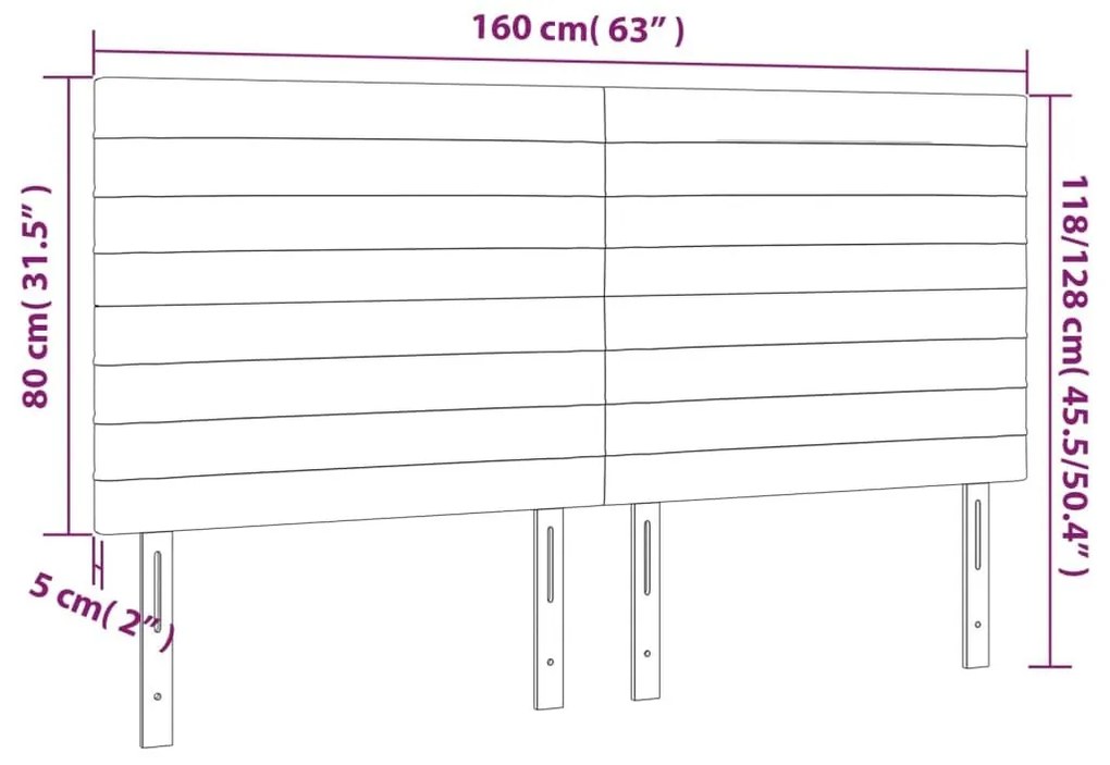Κεφαλάρια Κρεβατιού 4 τεμ. Ροζ 80 x 5 x 78/88 εκ. Βελούδινο - Ροζ