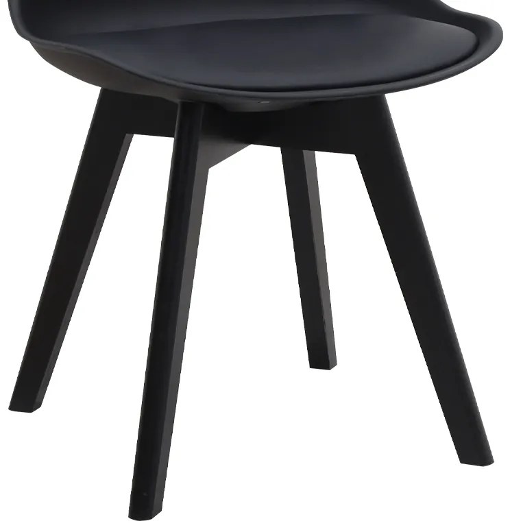 Καρέκλα τραπεζαρίας Viva Megapap PP - PU μαύρο - ξύλινο μαύρο πόδι 48,5x54x80εκ.