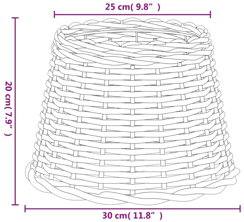 vidaXL Καπέλο Φωτιστικού Καφέ Ø30x20 εκ. από Wicker