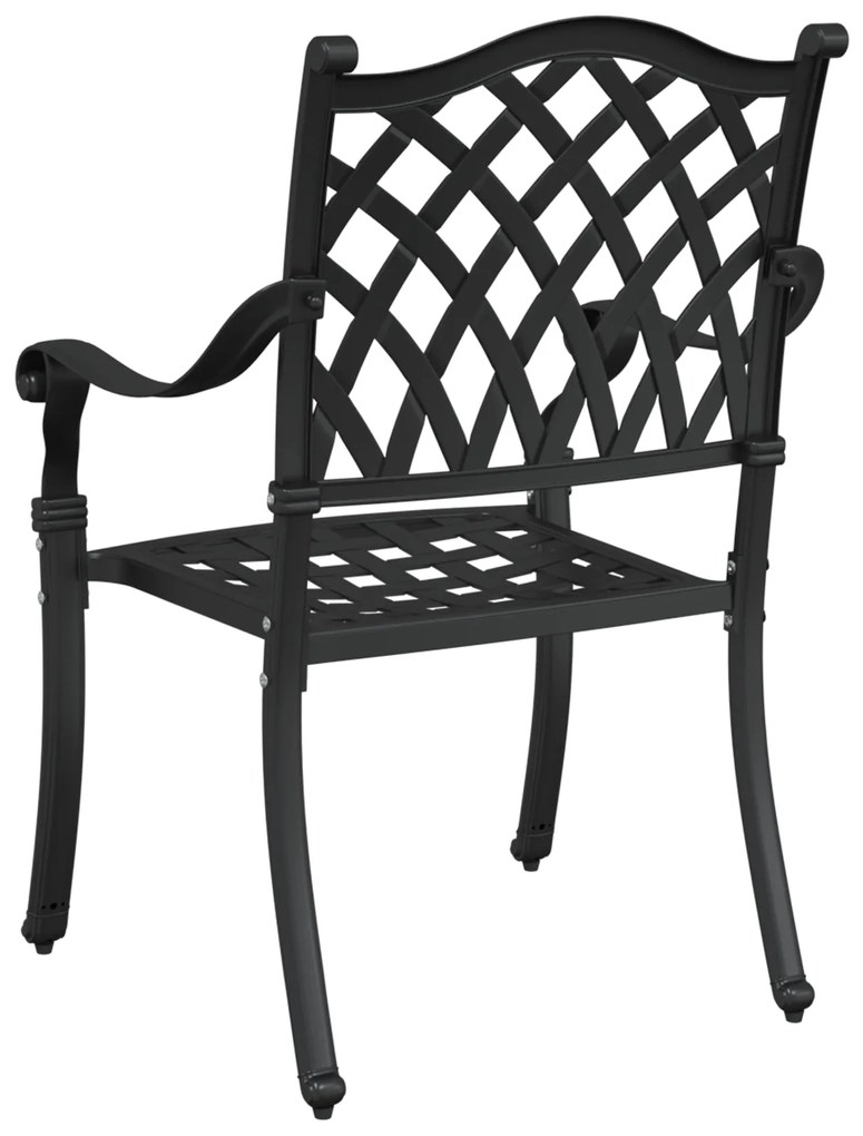 vidaXL Καρέκλα Κήπου 2 pcs Μαύρο 55 x 56.5 x 91εκ Αλουμίνιο