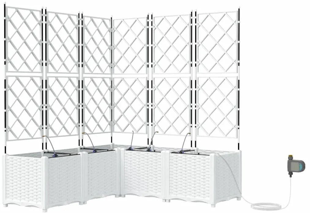 vidaXL Ζαρντινιέρες κήπου Λευκό 120 x 120 x 142 cm Ατσάλι