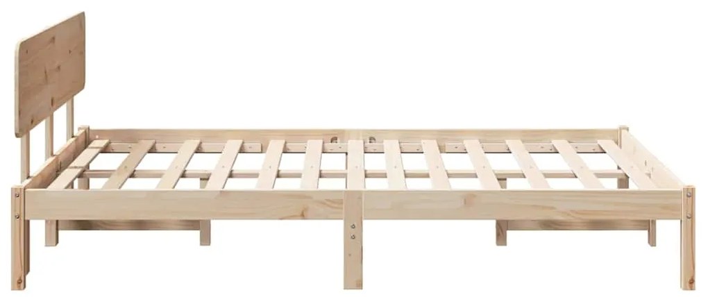 vidaXL Σκελετός Κρεβατιού με κεφαλάρι Φυσικό 120 x 200 cm