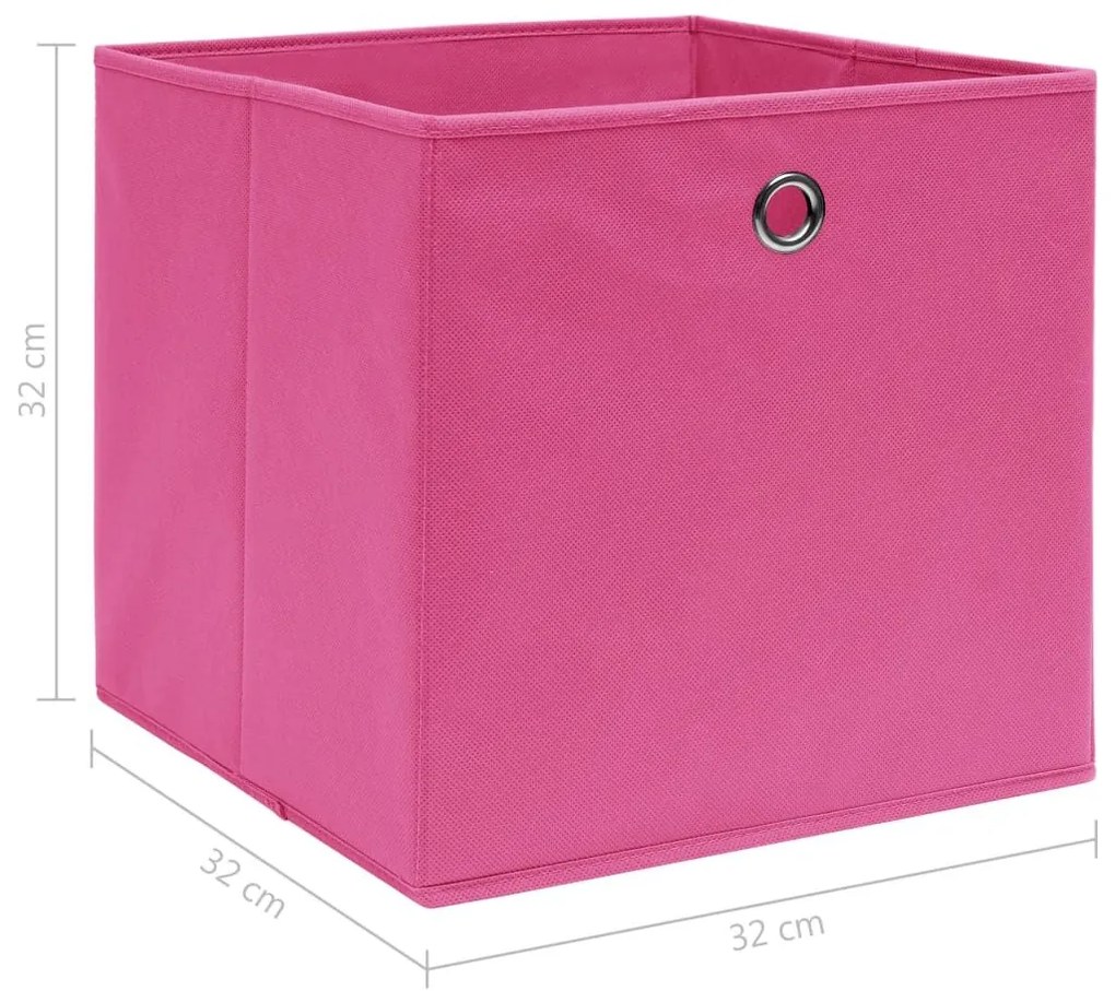 Κουτιά Αποθήκευσης 10 τεμ. Ροζ 32 x 32 x 32 εκ. Υφασμάτινα - Ροζ