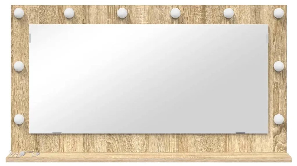 vidaXL Καθρέφτης τουαλέτας με καθρέφτη Δρύς Sonoma 100 x 55 x 18 εκ.