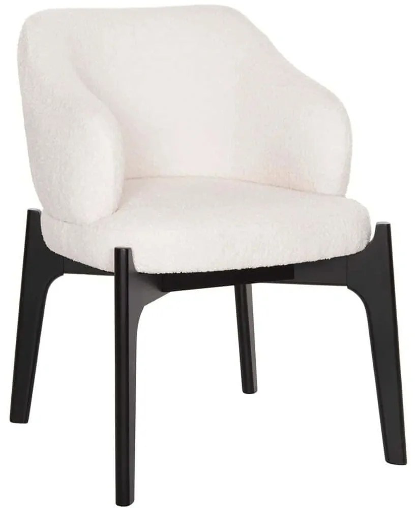 Καρέκλα Abai Μπουκλέ HM9971.02 65x63x79cm Ecru Rubberwood,Fabric