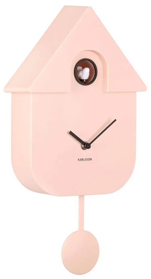 Ρολόι Τοίχου KA5768LP Modern Cuckoo Light Pink Karlsson Πλαστικό