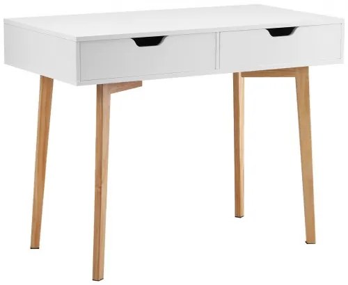 VEVOR Small Desk with Drawer Kids Desk for Bedroom Wooden Study Table White+Wood