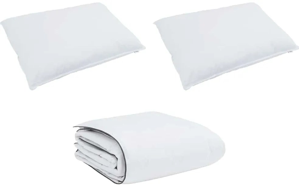 vidaXL Set Παπλώματος Χειμώνα με μαξιλάρι 3 pcs Λευκό 200 x 200 cm