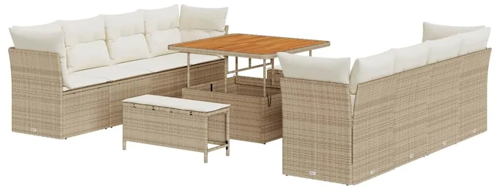 vidaXL Σετ Καναπέ Κήπου 11 pcs μπεζ και κρεμ 100 x 100 x 71 cm