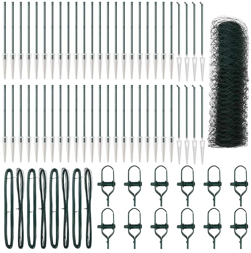 vidaXL Στύλος Περιφράξεων Πράσινο 100 x 0,4 μ (50 χιλ πλέγμα)