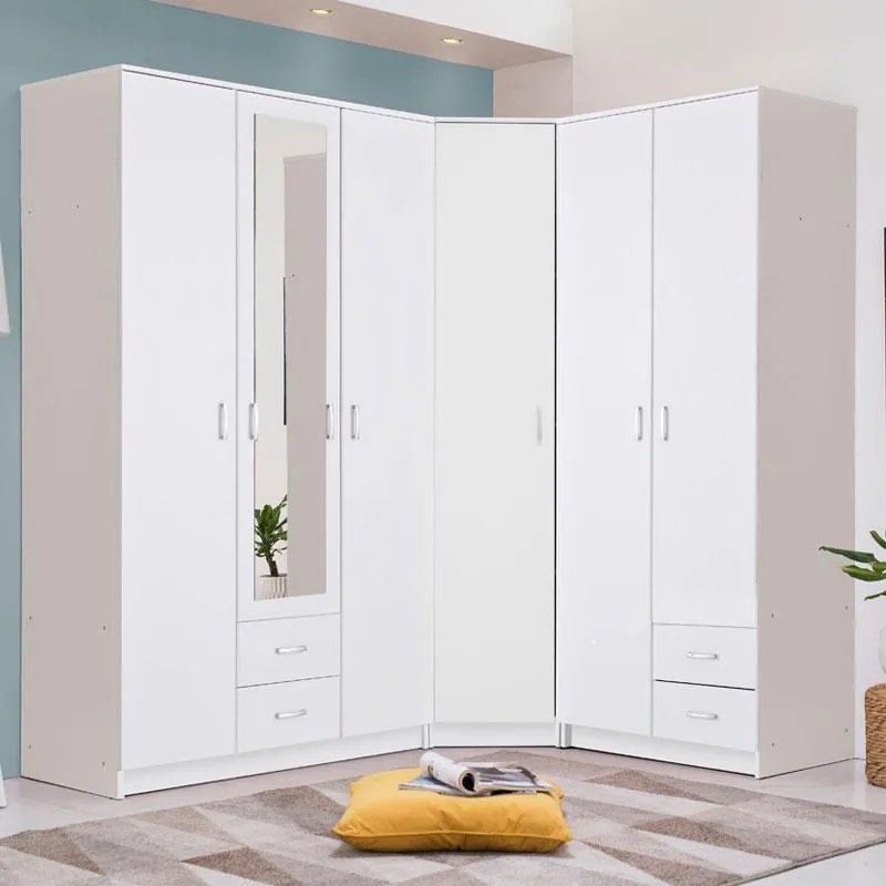 Ντουλάπα Hana 2K3P2F Λευκό 80x52x205 εκ. 80x52x205 εκ.