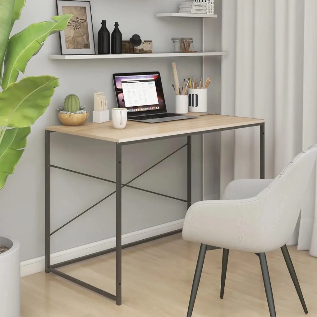 vidaXL Γραφείο Υπολογιστή Μαύρο 110 x 60 x 70 εκ. Επεξεργασμένο Ξύλο