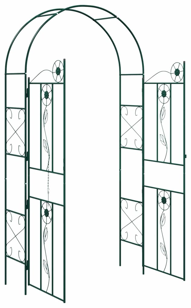 vidaXL Κήπος Αψίδα Μονόχρωμο Πράσινο 115 x 37 x 226 εκ