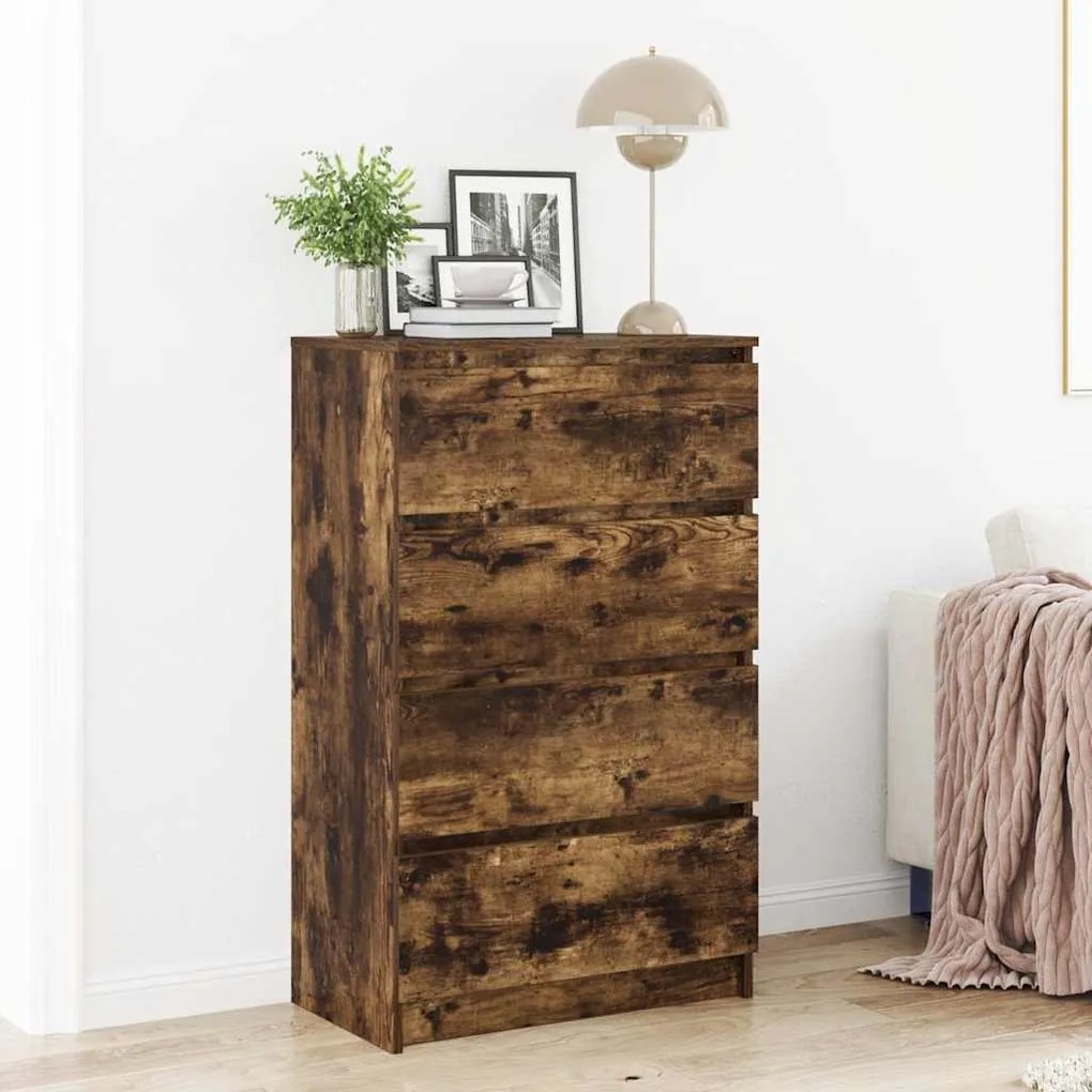vidaXL Συρταριέρα Καπνιστή Δρυς 60 x 35 x 98,5 εκ. Επεξεργασμένο Ξύλο