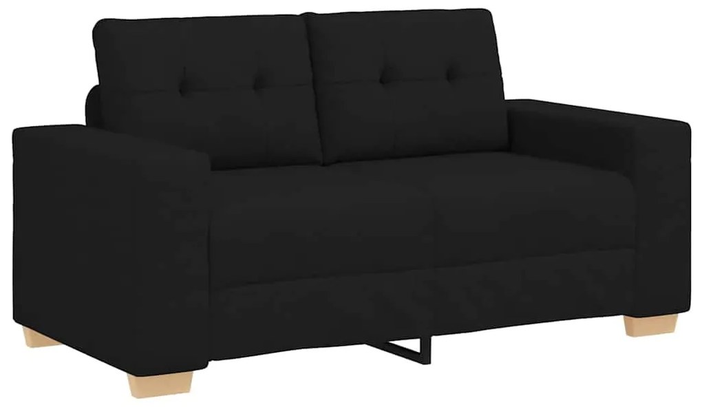 vidaXL Σετ Καναπέ με μαξιλάρι με μαξιλάρι 3 pcs Μαύρο ύφασμα