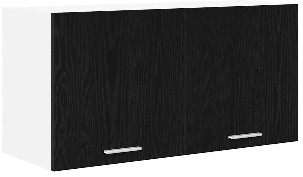 vidaXL Κρεμαστό ντουλάπι Μαύρη Οξυά 80 x 31 x 40 εκ Επεξεργασμένο ξύλο