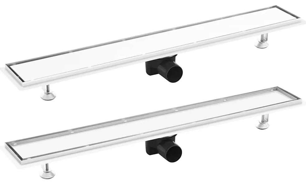 vidaXL Σιφόνι Ντουζιέρας με Κάλυμμα 2 σε 1 83x14 εκ. Ανοξείδωτο Ατσάλι