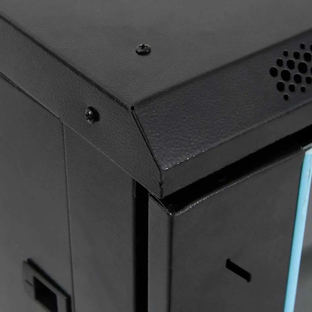 vidaXL Ντουλάπα δικτύου με αποθήκευση Μαύρο 60 x 60 x 80 εκ Ατσάλι