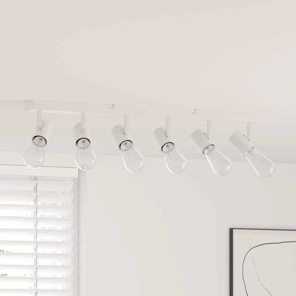 vidaXL Προβολέας οροφής 6 Way Adjustable Λευκό E27