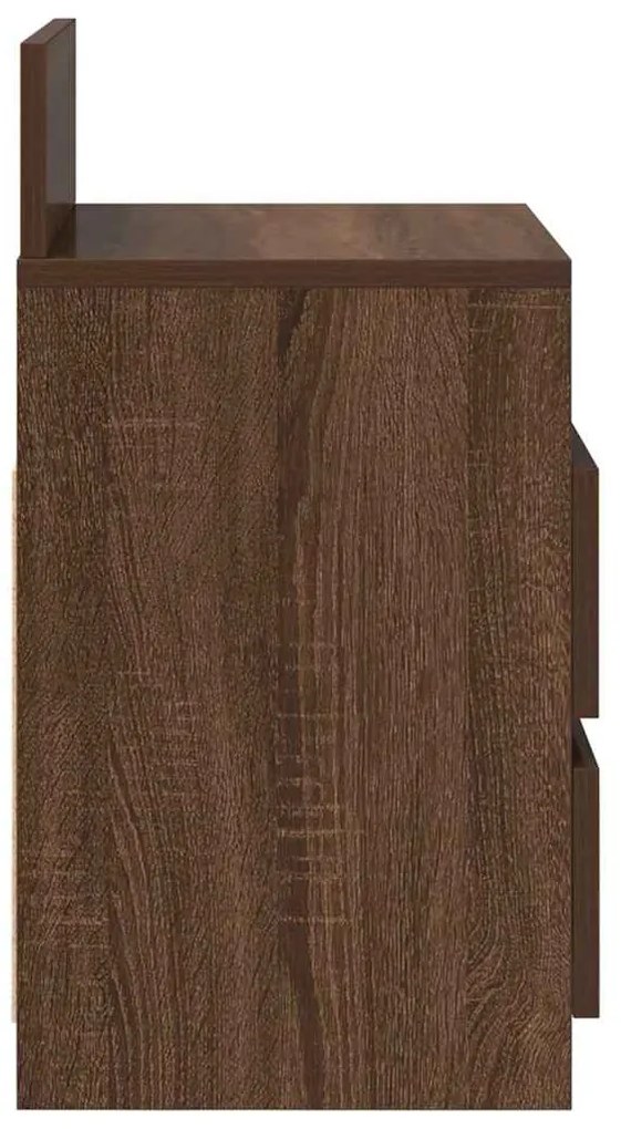 vidaXL Κομοδίνα 2 τμχ με 2 συρτάρια καφέ δρυς 40x33x60 cm