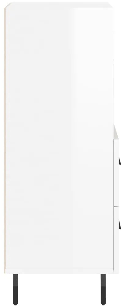 vidaXL Ντουλάπι Γυαλιστερό Λευκό 34,5x34x90 εκ. Επεξεργασμένο Ξύλο
