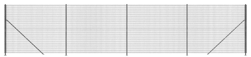 vidaXL Συρματόπλεγμα Περίφραξης Ανθρακί 1,8 x 10 μ. με Βάσεις Φλάντζα