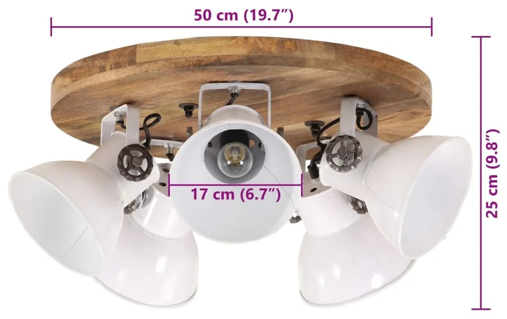 Φωτιστικό Οροφής 25 W Αντικέ Λευκό 50x50x25 εκ. Ε27 - Λευκό