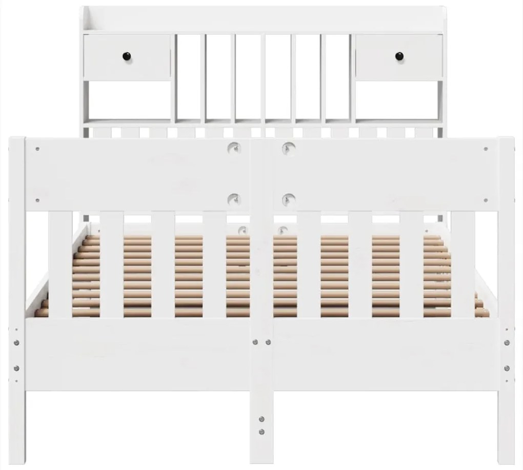 vidaXL Σκελετός Κρεβ. Χωρίς Στρώμα Λευκό 120x190 εκ Μασίφ Πεύκο