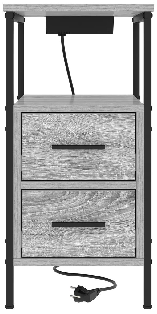vidaXL Κομοδίνο Γκρι sonoma 30 x 48 x 61 εκ Επεξεργασμένο ξύλο