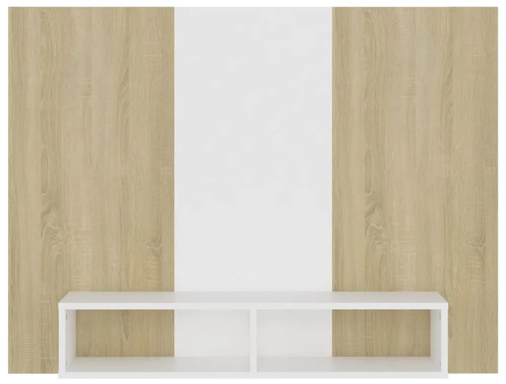 vidaXL Έπιπλο Τηλεόρασης Τοίχου Λευκό/Sonoma Δρυς 120x23,5x90εκ Μοριοσ