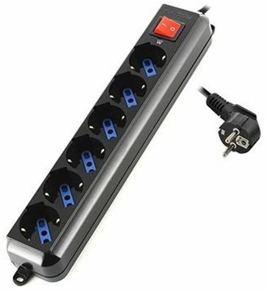 Πολύπριζο για Πρίζες 6 Θέσεων με Διακόπτη Ewent EW3924 Schuko Μαύρο (1,5 m)