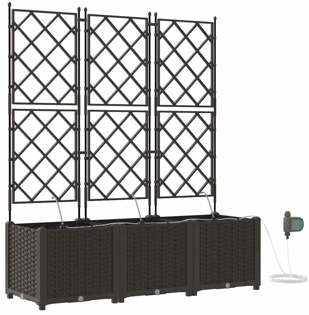 vidaXL Ζαρντινιέρες κήπου Καφέ 120 x 40 x 142 cm Ατσάλι