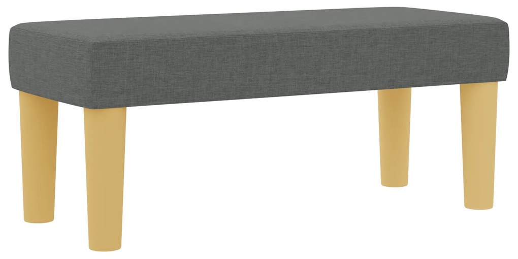 vidaXL Κρεβάτι Box Spring με Στρώμα & Πάγκο Σκούρο Γκρι 90x200 εκ. Υφασμάτινο