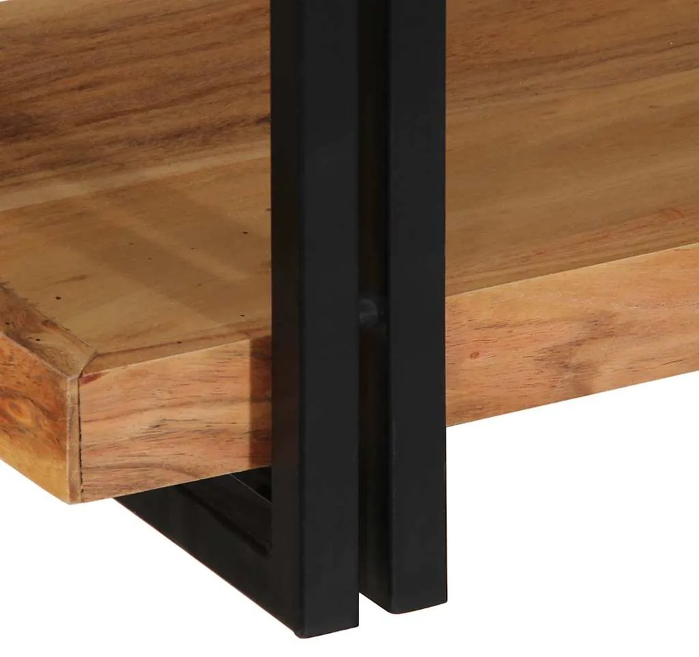 Ράφι τοίχου 110x33x45 cm Μασίφ ξύλο ακακίας - Καφέ