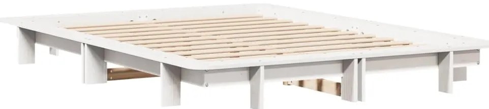 vidaXL Σκελετός Κρεβ. Χωρίς Στρώμα Λευκό 135x190 εκ Μασίφ Πεύκο