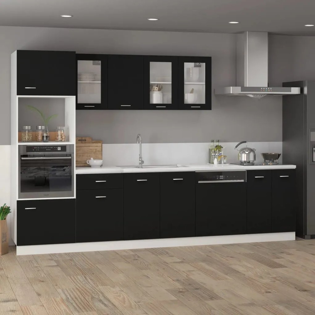 vidaXL Ντουλάπι με Συρτάρια "Lyon" Μαύρο 50x46x81,5 εκ. από Τεχνητό Ξύλο