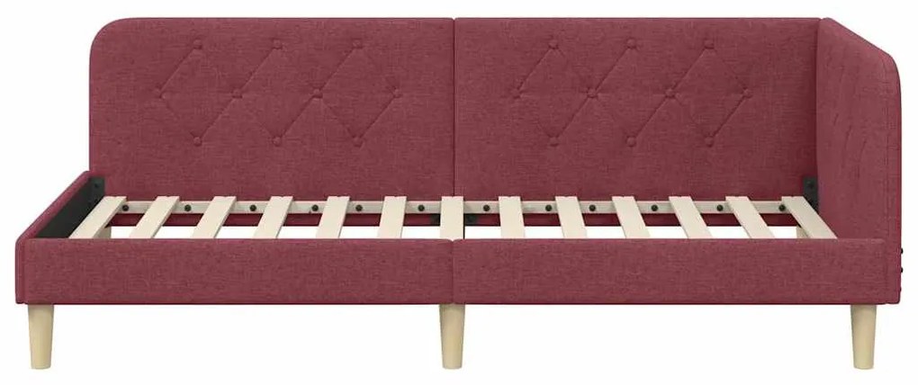 vidaXL Κρεβάτι Γωνίας με κεφαλάρι Κόκκινο 100 x 200 cm ύφασμα