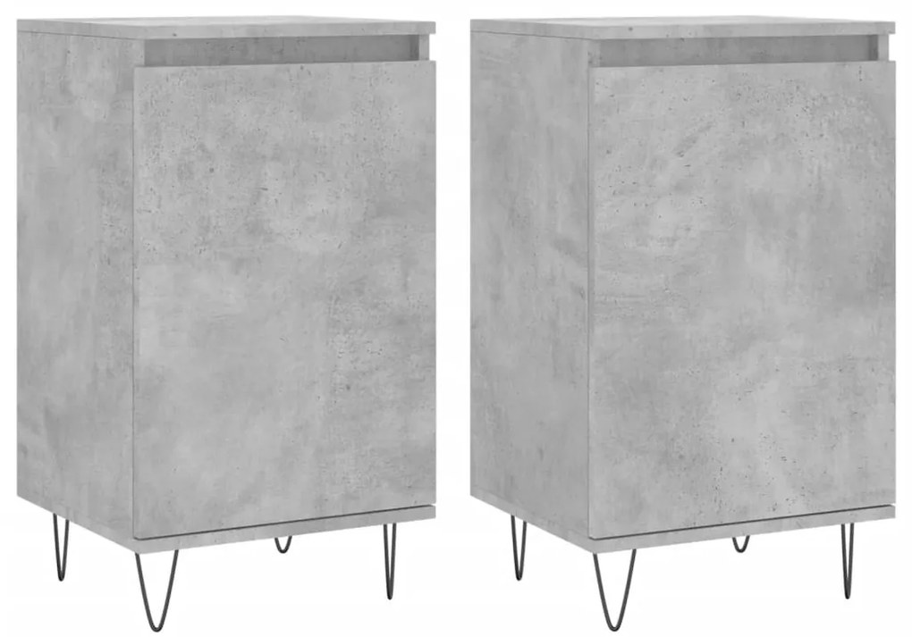 vidaXL Ντουλάπια 2 τεμ. Γκρι Σκυροδ. 40x35x70 εκ. Επεξεργασμένο Ξύλο