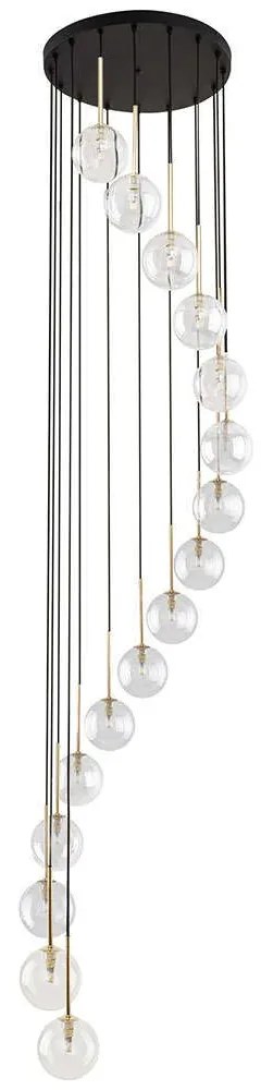 Φωτιστικό Οροφής Aurora 10182 Φ50x240cm 16xG9 8W Black-Gold TK Lighting